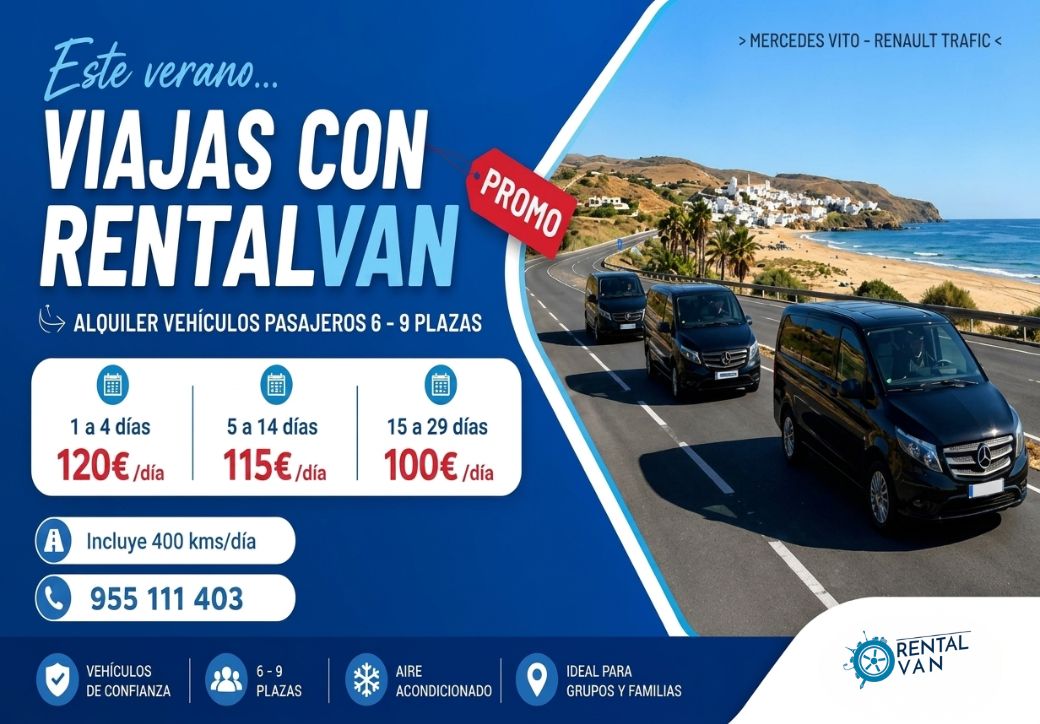 Alquiler Furgoneta 9 plazas Sevilla: Ofertas Verano 2026