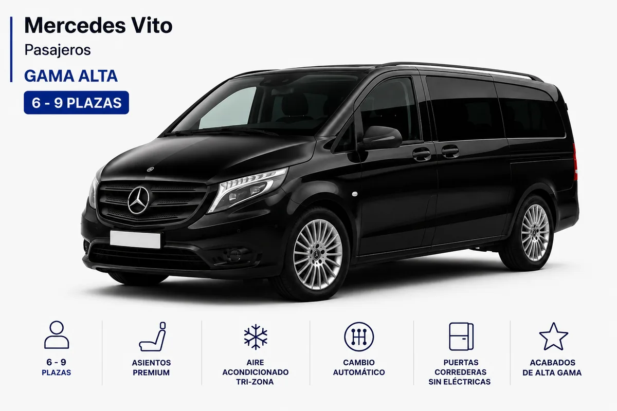 Furgoneta de pasajeros Mercedes-Benz Vito de 6 a 9 plazas de alquiler en Sevilla